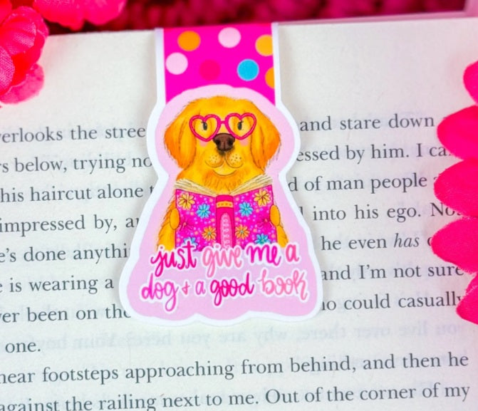 ...A Dog and a Good Book Magnetic Bookmark
