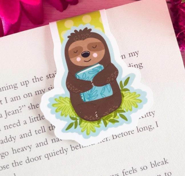Reading Sloth Magnetic Bookmark